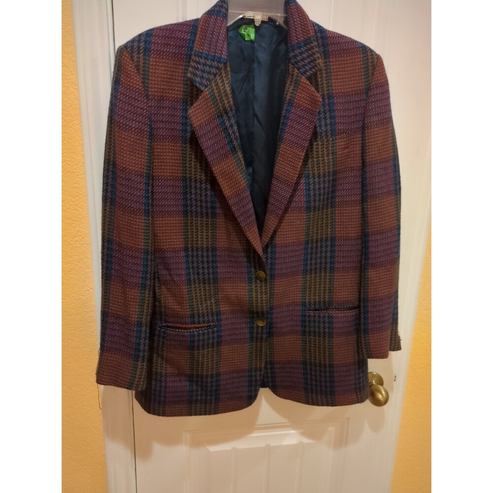 Corbin Collection Women’s  Plaid Jacket Size 6 Made In USA